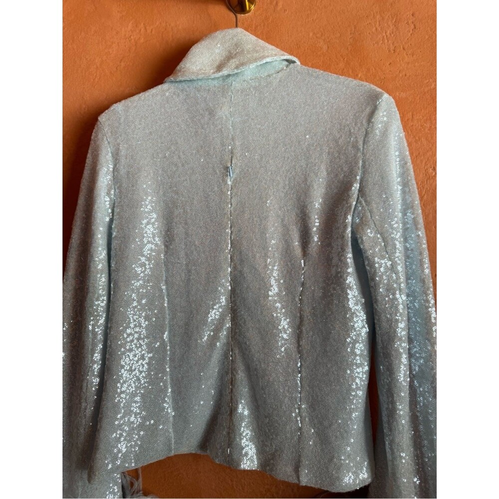 16Arlington Michelle Sequin Feather Trim Top UK 8 Designer - Picture 8 of 13